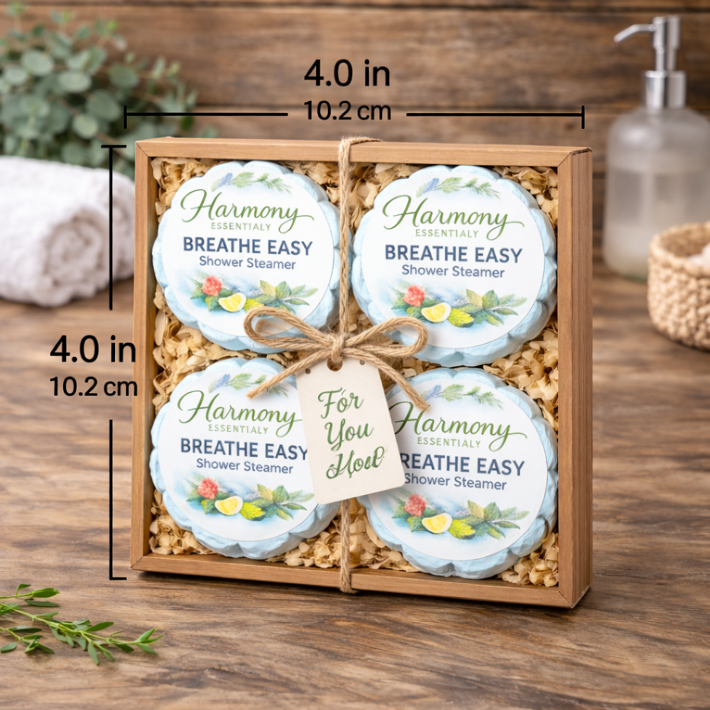 4 Count Breathe Easy Shower Steamers with Gift Box
