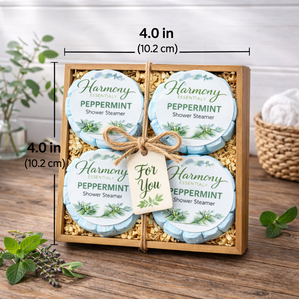 4 Count Peppermint Shower Steamers with Gift Box