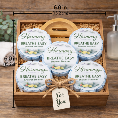 5 Count Breathe Easy Shower Steamer Gift Set With Steamer Tray and Gift Box