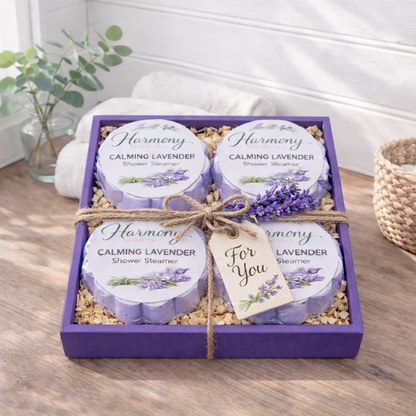4 Count Calming Lavender Shower Steamer with Gift Box