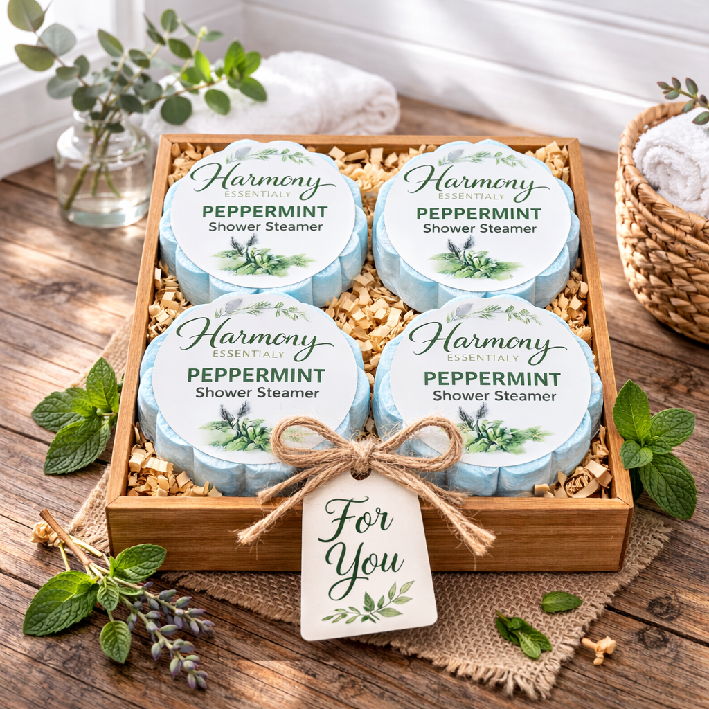 4 Count Peppermint Shower Steamers with Gift Box