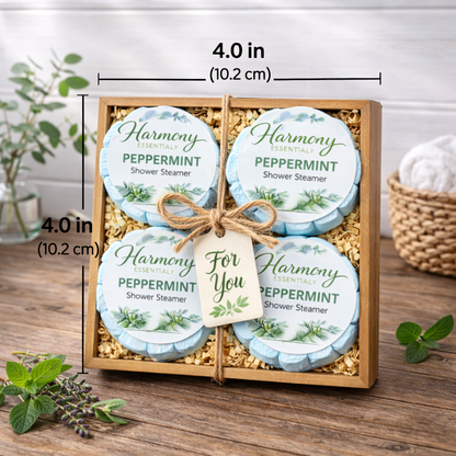 4 Count Peppermint Shower Steamers with Gift Box