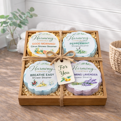 4 Count Sampler Pack Shower Steamers with Gift Box